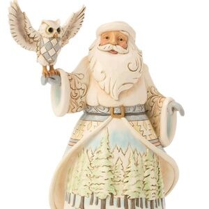 Jim Shore White Woodland Santa with Owl